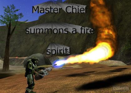 Master Chief summons a fire spirit!