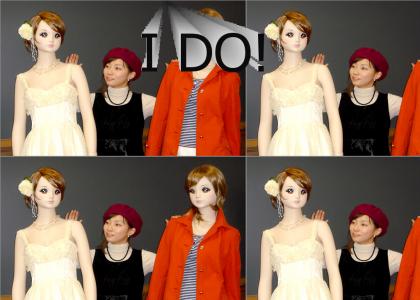 Asian Lesbian Twin Mannequin Wedding