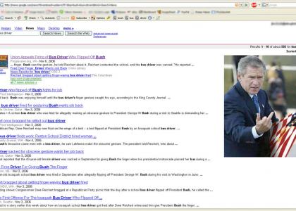 Bus Driver Flips off Bush!