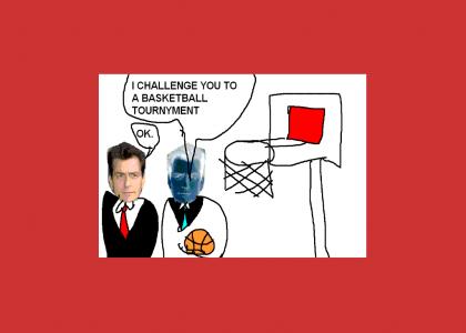Charlie Sheen schools Anti-Charlie Sheen at Basketball (Short film) SHEENTMND