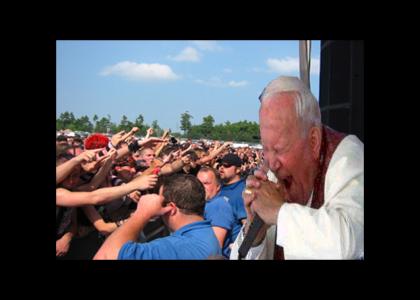 The Pope Rocks the crowd