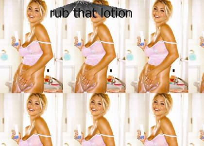 rubs the lotion