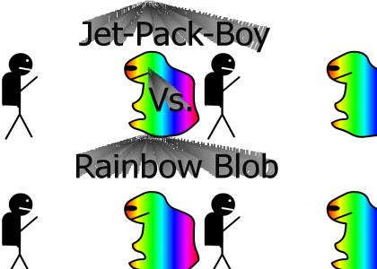 Jet-Pack-Boy Vs. Rainbow Blob