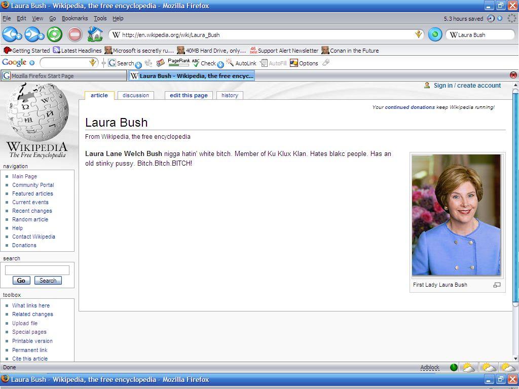 wikipediahateslaurabush