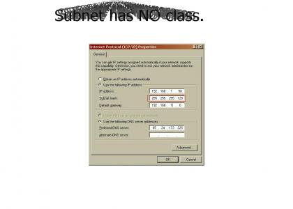 Subnet has NO class