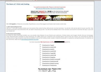 RapidShare Hates me.