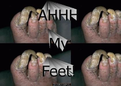 My feet are filthy!