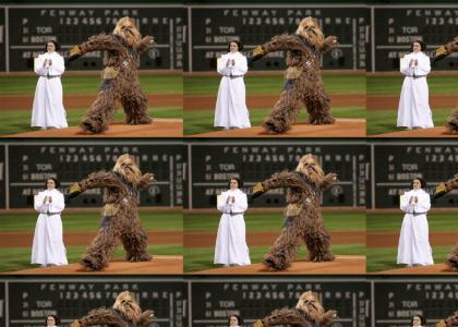 CHEWBACCA PLAYS BASEBALL?