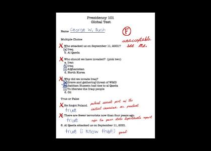 Bush's test results are in.