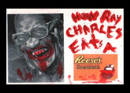 how ray charles eats a reeses