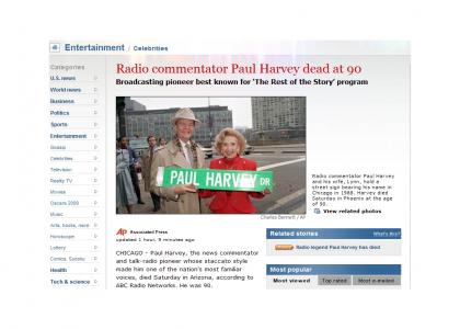 And now...the end of the story (RIP - Paul Harvey)