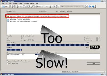 DVD Burner Fails at Speed