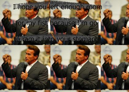 Arnold lays the political smackdown.