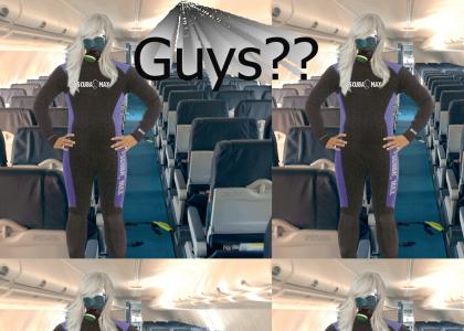 Snuba Dan on a plane