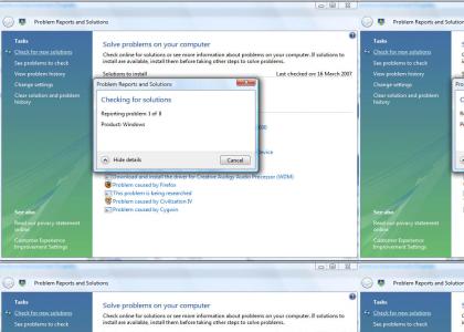 Vista reports bad software