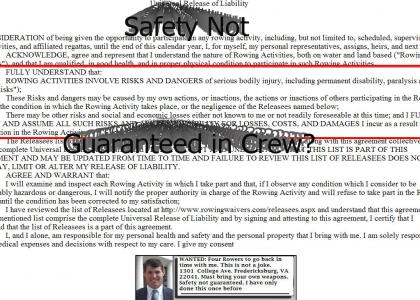 Rowing Waiver- Safety Not Guaranteed?