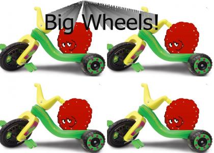 Meatwad on his big wheels