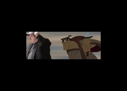 Samurai Jack hunts Michael Moore