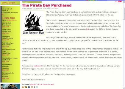 The Pirate Bay Has Been Bought