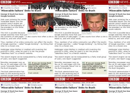 GWBush fails, we don't care.