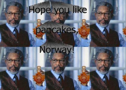 Morgan Freeman hopes Norway likes pancakes