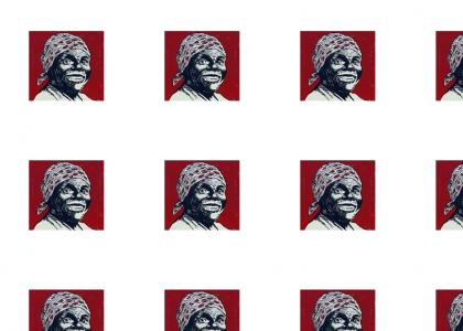 Aunt Jemima never changes facial expressions, just gets whiter.