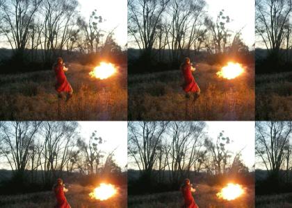 Flaming Scythe Man Spin...