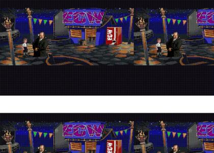 Paul-E tells Guybrush about ECW