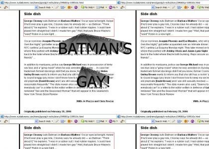 Clooney says Batman is GAY