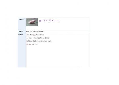Chinese dolphin myspace suicide!