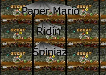 Paper Mario ridin' Spiniaz