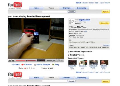 YOUTUBE: Ipod Nano playing Arrested DevelopmentTMND