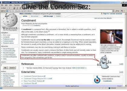 Clive the Condom Sez