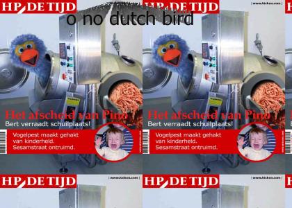 big bird in holland is blue and dies