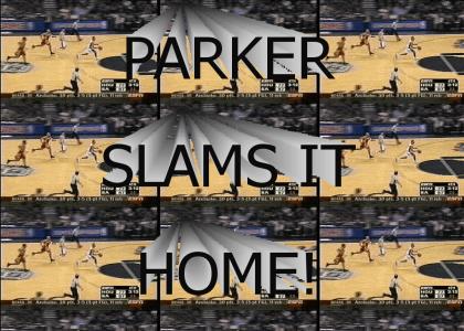 Tony Parker slams it home (working on the right music)