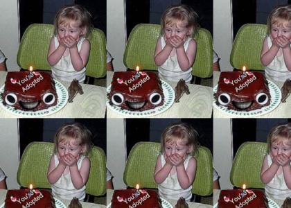 Little girl gets owned by birthday cake (epic)