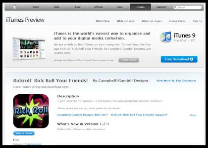 Rickroll on Apple.com!