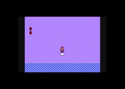 PTKFGS: Mario floating on an egg over a sea