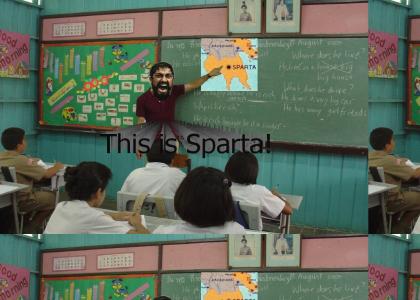 300TMND: King Leonidas teaches a Geography class.