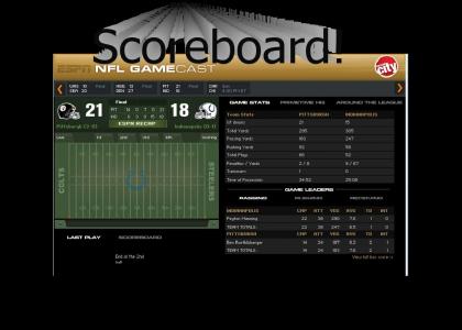 Colts vs. Steelers - SCOREBOARD