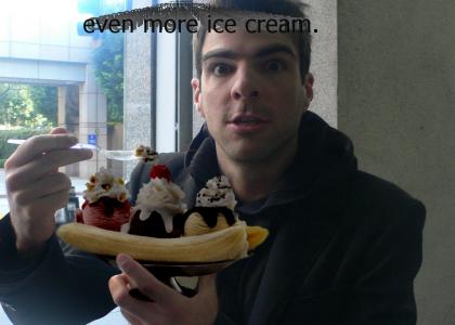 Sylar stares into your soul while eating...