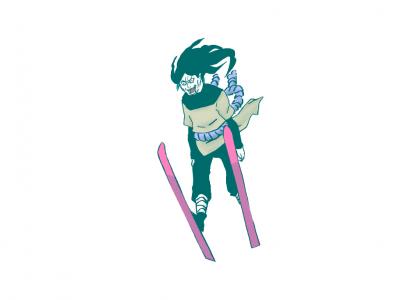 Skiing ninja of the sound village