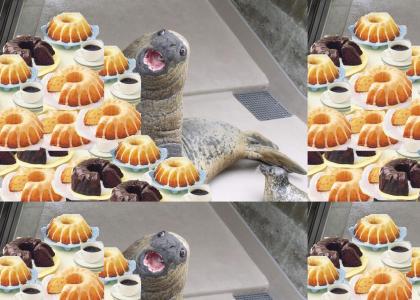 Walrus Bakes Delicious Bundt Cake Tower