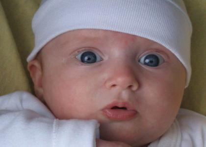 Frightened Baby Stares Into Your Soul.