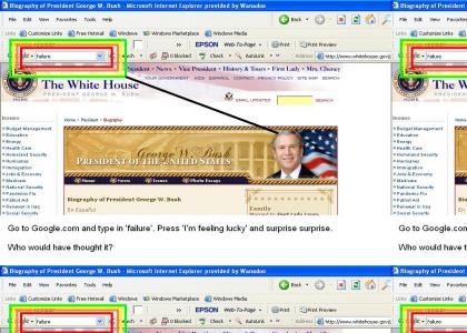 Google says George Bush is a failure