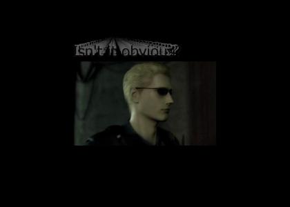When does Wesker wear his sunglasses?