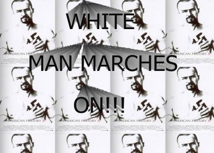white man marches on