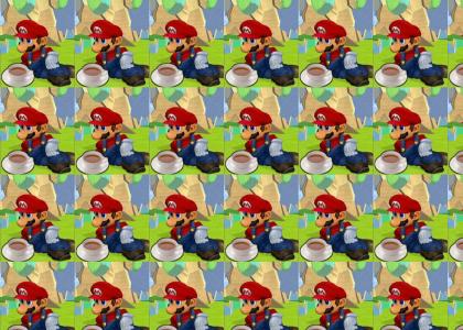 Mario enjoys a nice cup of tea