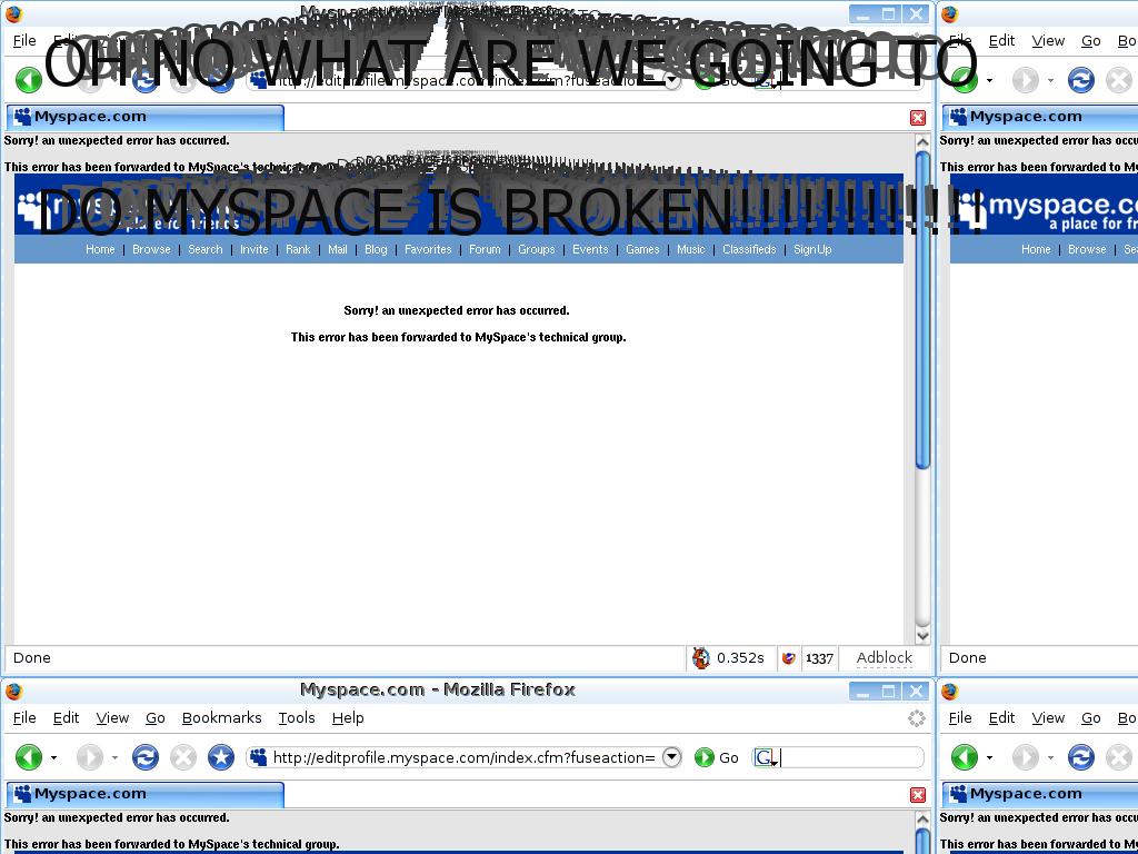 myspaceunexpectederror