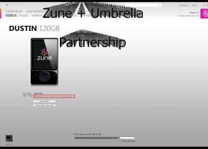 Microsoft Zune behind Umbrella...